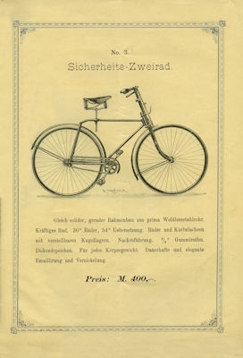 Claes & Flentje bicycle program 1890