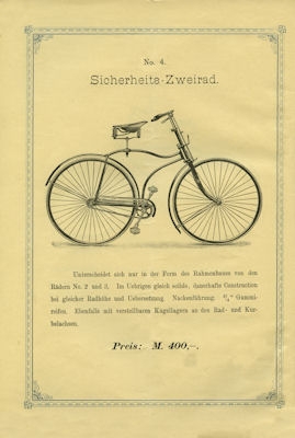 Claes & Flentje bicycle program 1890