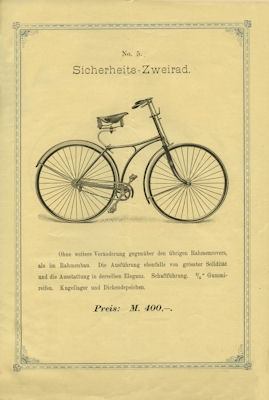 Claes & Flentje bicycle program 1890