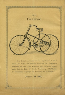 Claes & Flentje Fahrrad Programm 1890