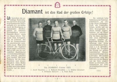 Diamant Fahrräder Programm 1922