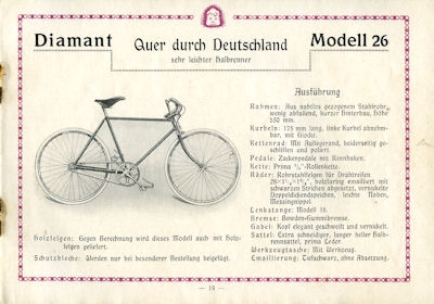 Diamant Fahrräder Programm 1922
