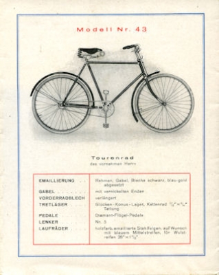 Diamant Fahrrad Programm 1920er Jahre