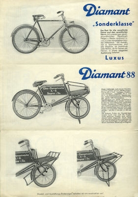 Diamant Fahrrad Programm ca. 1933