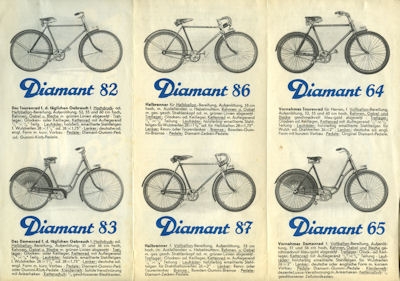 Diamant Fahrrad Programm ca. 1933