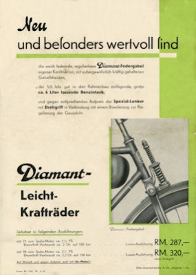 Diamant Leichtkrafträder brochure 3.1935