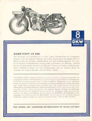 8 beliebte DKW Modelle Program 1932