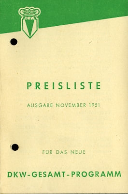 DKW Preisliste 11.1951