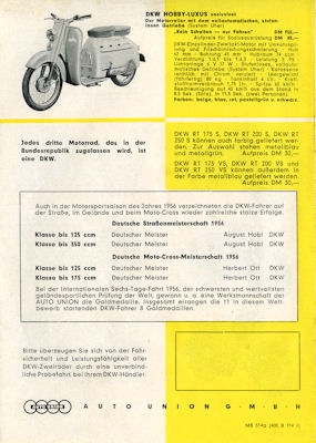 DKW Zweiradprogramm 1957