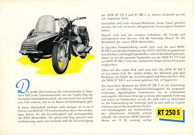 DKW RT 250 S Prospekt ca. 1956