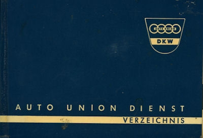 DKW Auto Union Dienst Verzeichnis 1959