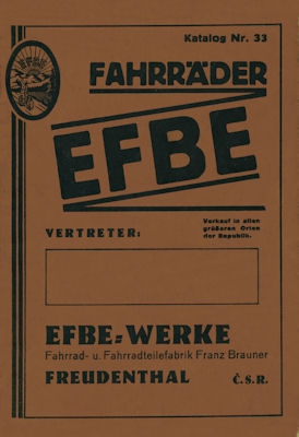 EFBE Fahrrad Katalog 1930er Jahre