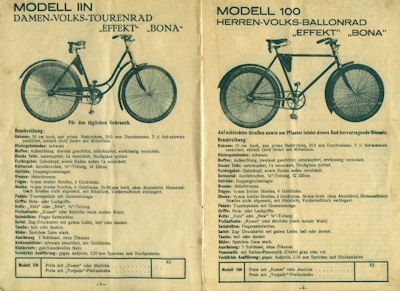 EFBE Fahrrad Katalog 1930er Jahre
