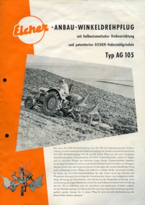 Eicher Anbau-Winkeldrehpflug brochure 9.1960