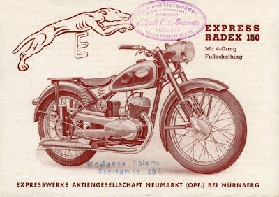 Express Radex 150 brochure 1950s