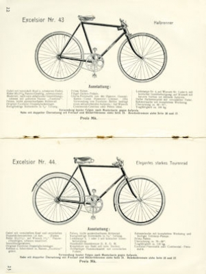 Excelsior Fahrrad Programm 1908