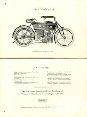 Excelsior Fahrrad Programm 1908