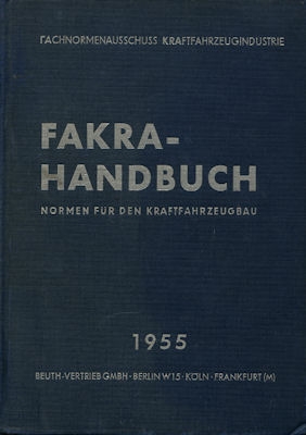 Fakra-Handbuch, Normen für den Kraftfahrzeugbau 1955