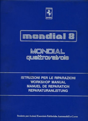 Ferrari Mondial 8 repair manuel 1981