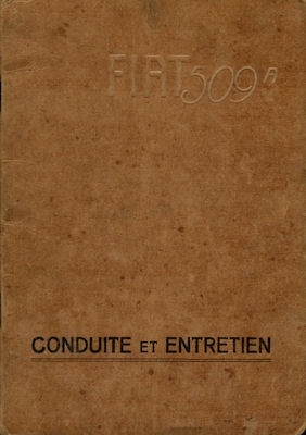 Fiat 509 Bedienungsanleitung 9.1929 f