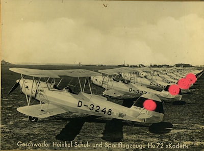 Werksfoto Geschwader Heinkel 72 Kadett 1930er Jahre