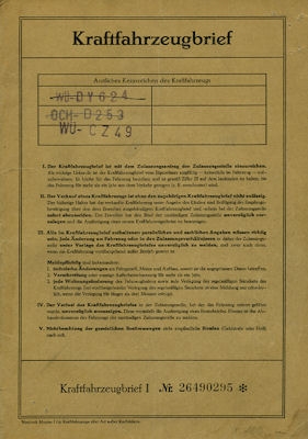 Ford Taunus 12 M P 4C Original Fahrzeugbrief 1963