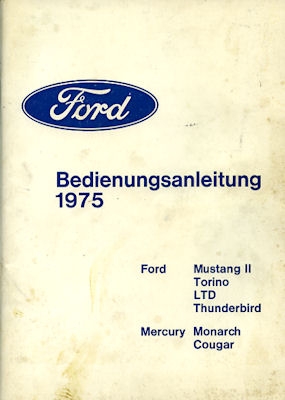 Ford US-Models owner`s manuel 1975