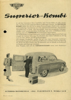 Gutbrod Superior / Superior Kombi Prospekt ca. 1953/54