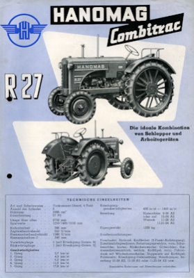 Hanomag Combitrac R 27 brochure 1950s