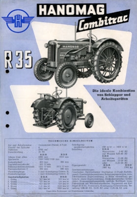 Hanomag Combitrac R 35 brochure 1950s