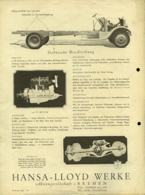 Hansa-Lloyd Express Bus brochure 1928