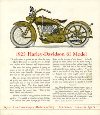 Harley-Davidson program 1925