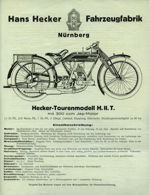 Hecker H II T 300 Prospekt ca. 1928