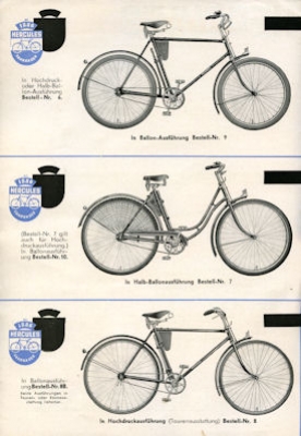 Hercules Fahrrad Programm 1930er Jahre