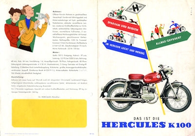 Hercules K 100 Prospekt 1960er Jahre