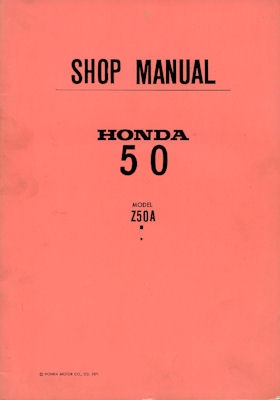 Honda Monkey Z 50 A repair manuel 1971