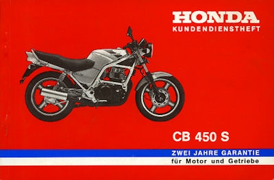 Honda Kundendienstheft CB 450 S 1980er Jahre