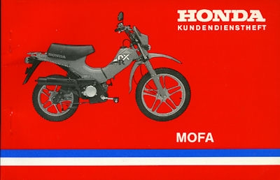 Honda Kundendienstheft Mofa 1980er Jahre