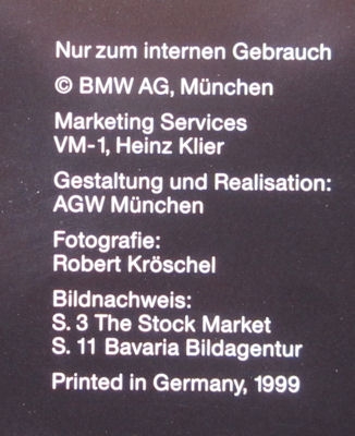 BMW Z 8 Verkäufer-Mappe 1999