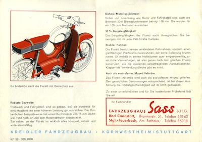 Kreidler Florett Prospekt 3.1959