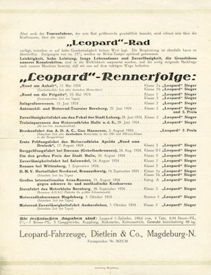 Leopard Erfolge 21.9.1924