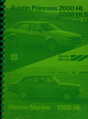 Leyland Austin Princess 2000 2200 HLS und Morris Marina 1300 HL Interne Mappe ca. 1978