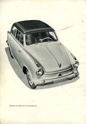 Lloyd 600 Bedienungsanleitung 1950er Jahre