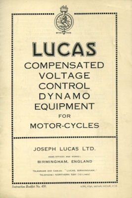 Lucas owner`s manuel ca. 1937