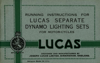 Lucas owner`s manuel ca. 1937