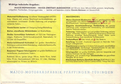 Maico Programm ca. 1951