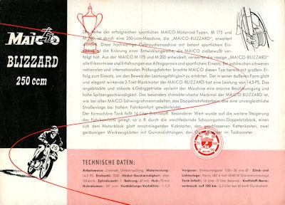 Maico Blizzard 250 Prospekt 1954