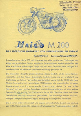 Maico M 200 Prospekt ca. 1956