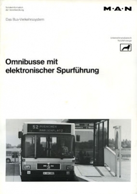 MAN Omnibusse mit elektronischer Spurführung Prospekt 1984