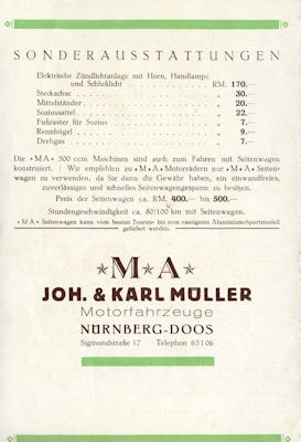 MA 500 brochure ca. 1930